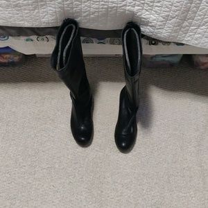 Lanvin Black Leather Knee High Boots